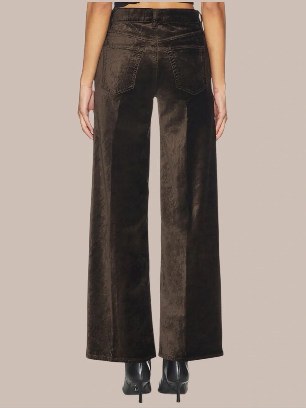 Frame Le Slim Palazzo Pant in Dark Clove Velvet Size 28 - Picture 4 of 14